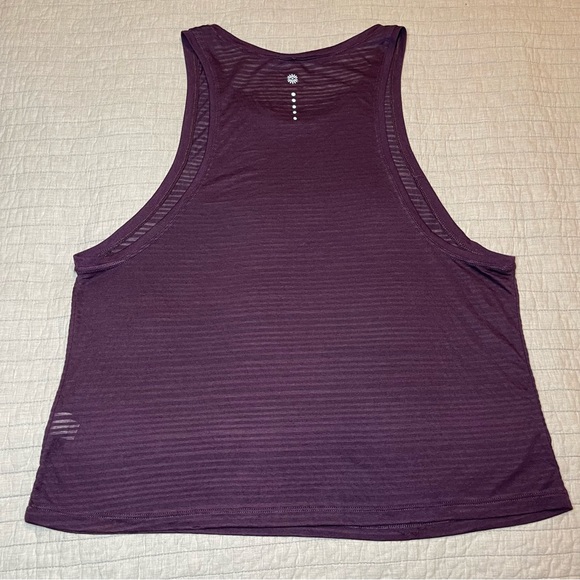 Tangerine Women's Active Striped Loose Fit Athletic Tank Top Plum Large - Picture 4 of 7